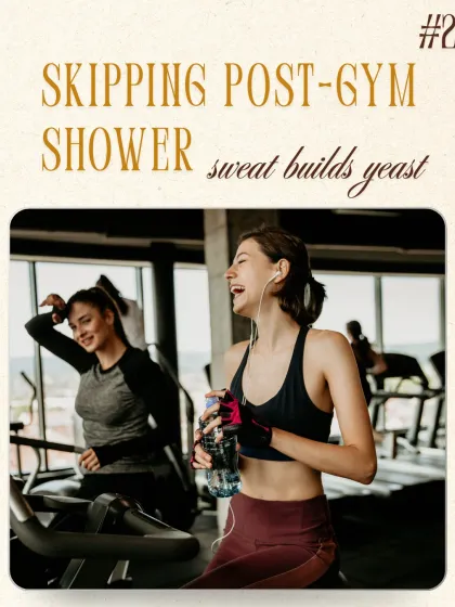 Dandruff Myth #2: Skipping a post-gym shower is harmless. Sweat buildup on the scalp creates a moist environment where yeast can thrive, leading to dandruff flare-ups. Always wash your hair after a workout.