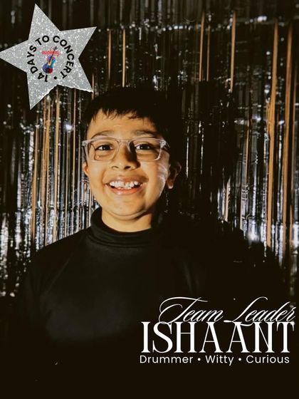 Meet Team Leader Ishaant. As a drummer, his sharp timing and witty personality keep his bandmates on their toes and their rhythm tight during concert preparations.
