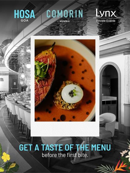 A creative poster for our Hosa pop-up, giving guests a "taste of the menu before the first bite." This highlights our focus on creating anticipation and a unique story for each event.