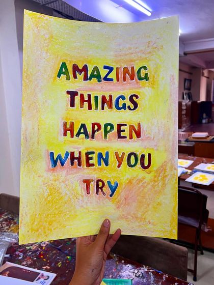 A little mid-week inspiration made by our student Pratima: "Amazing Things Happen When You Try." We couldn't agree more!