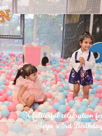 A glimpse into Avya's butterfly-themed 3rd birthday. The ball pit is always a favorite spot for little ones to play and interact during our celebrations.