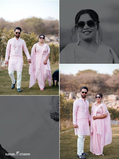 More moments from a beautiful outdoor Haldi, including a lovely black and white portrait that highlights the bride's smile.