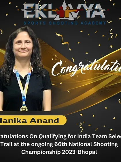 Another qualification for the Indian Team Selection Trials. We congratulate our pistol shooter and coach, Manika, on this fantastic achievement at the 66th National Shooting Championship in Bhopal.
