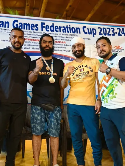 Posing with some of my senior fighters and their medals in Goa. Proud of their achievements.