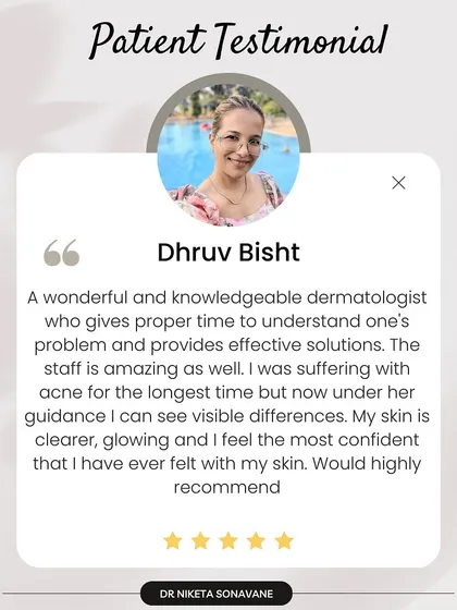This patient's confidence boost after her acne treatment is the best outcome. My staff and I work to provide effective solutions in a supportive environment, and I'm thrilled she can see visible, glowing differences.