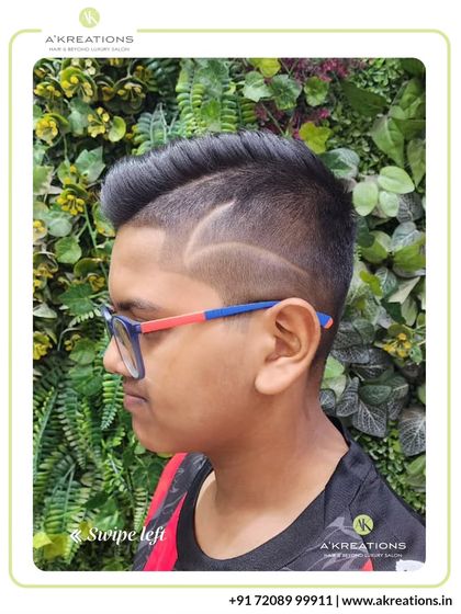 For our more creative clients, we offer services like hair tattoos. This sharp design adds a unique and personal touch to a classic fade haircut.