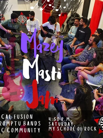 Another poster for our "Mazey Masti Jam". We create a space for musical fusion, impromptu bands, and building a strong music community.