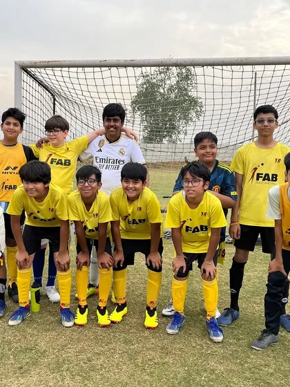 A team photo of our older players. We believe football is a journey we embark on together, supporting each other to reach our full potential.