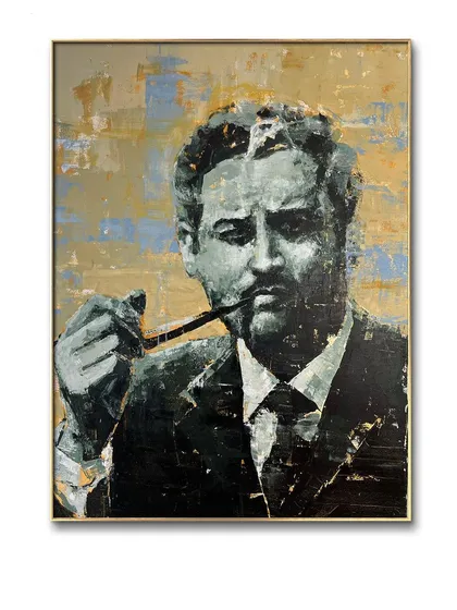 This is my tribute to Guru Dutt, a 4x5 feet acrylic on canvas. The intense color palette and expressive style are meant to capture the soulful depth of his work, making it a powerful statement piece for any collector of Bollywood classics or fine art.