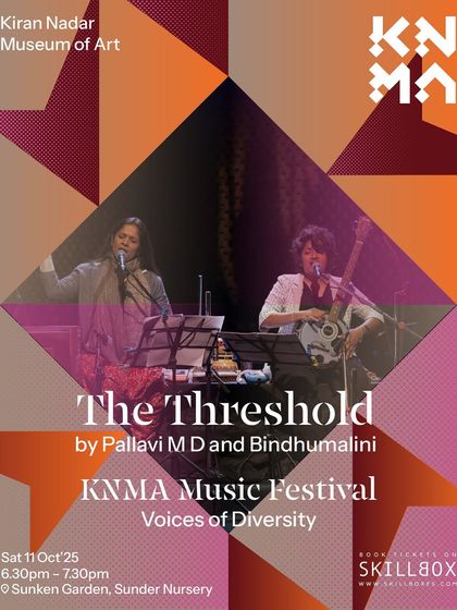 The poster for 'The Threshold' performance with Bindhumalini at the KNMA Music Festival in Delhi.