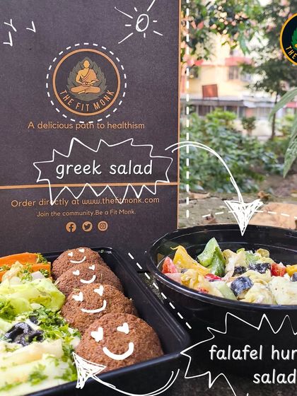 A perfect Sunday spread featuring my Falafel Hummus Salad and Greek Salad. Healthy eating can be a delicious and enjoyable experience, especially when shared.