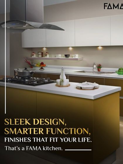 Sleek design, smarter function, and finishes that fit your life. This kitchen combines mustard yellow base cabinets with white overheads and a functional island, creating a space that is both stylish and practical.