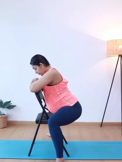 Using a chair for support while squatting helps you use gravity to your advantage, opening the pelvis for the baby.