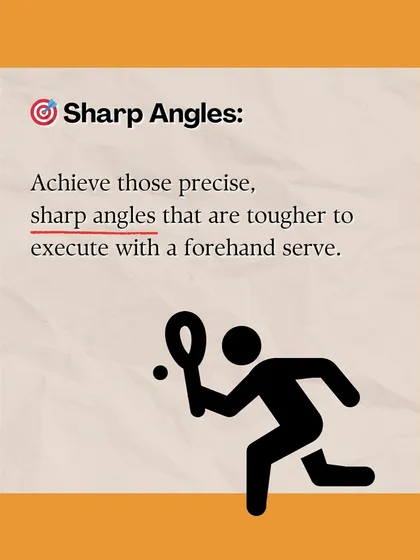 The backhand serve allows you to hit sharp, precise angles that are much tougher to execute with a standard forehand serve, keeping your opponent off-balance from the very start of the rally.