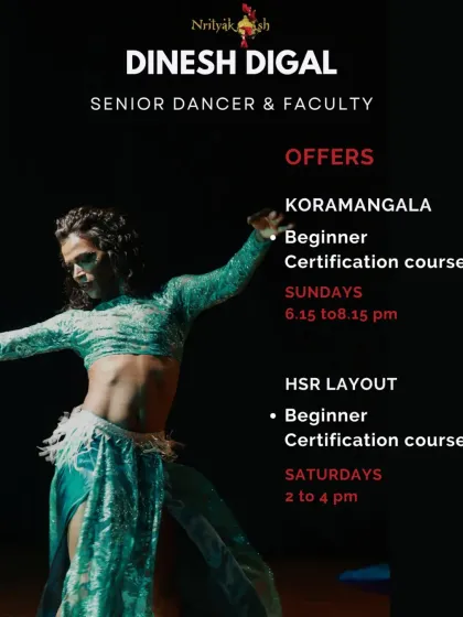 Another poster showcasing Dinesh's class offerings.