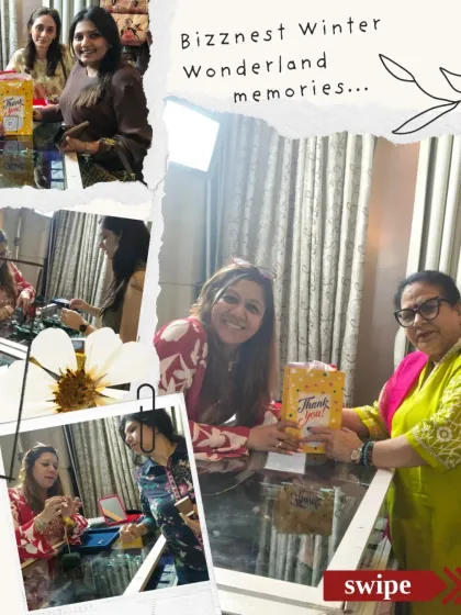 More memories from the Bizznest Winter Wonderland exhibition. These photos show the warmth and engagement of our visitors, including a lovely moment sharing a thank you gift with a client who connected with our work.