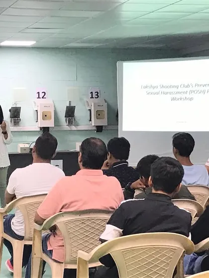 Another view of the POSH workshop, showing our founder Suma Shirur addressing the attendees. Leadership commitment is key to establishing a safe and inclusive culture.