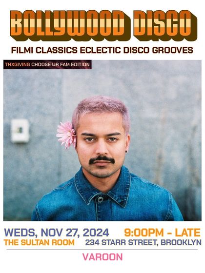 A poster for artist Varoon for Bollywood Disco.
