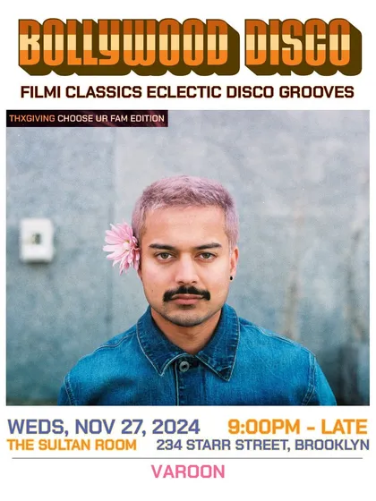 A poster for artist Varoon for Bollywood Disco.