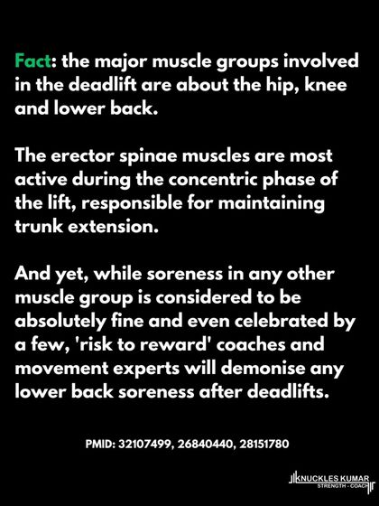 The "risk to reward" argument against deadlifts is flawed. Most gym injuries stem from improper load management, not the exercise. Your back is designed to adapt and get stronger, and soreness in the erector spinae is a normal response to training them.
