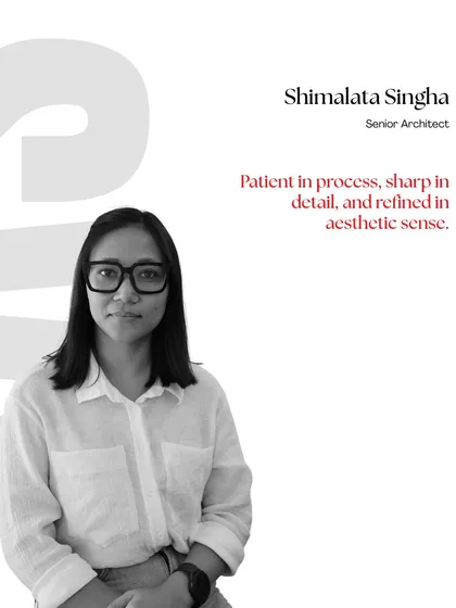 Meet Shimalata Singha, a Senior Architect on our team. She is patient in process, sharp in detail, and has a refined aesthetic sense that elevates our work.