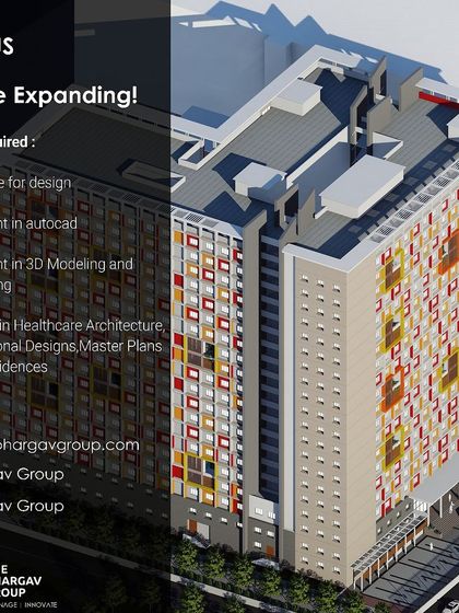 The Bhargav Group in Chennai is hiring, with this ad showing their building facade.