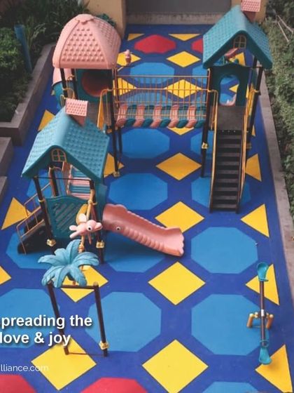 This playground at Vraj Altura showcases our use of bright, colorful EPDM flooring to create a joyful and safe play environment. The design spreads the colors of joy and encourages active play for the youngest residents of the community.