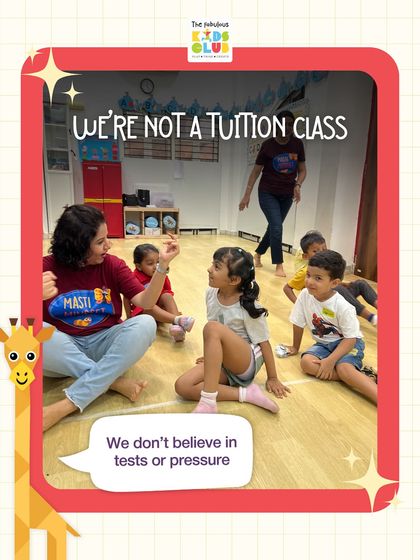 We're not a tuition class because we don't believe in tests or pressure. Our mascot Ziggy reminds us that learning should be joyful and stress-free.