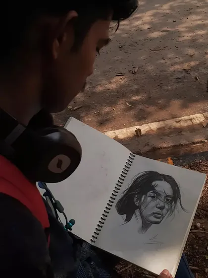 Just me and my sketchbook, lost in the process. This is my happy place, finding a quiet corner to draw. My workshops are about helping you find your own creative zone, wherever that might be.