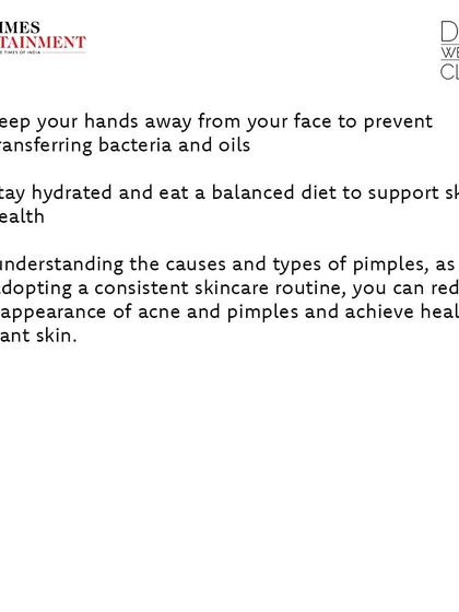 Simple tips from my Times Entertainment article to help manage acne, such as keeping your hands off your face and maintaining a balanced diet.