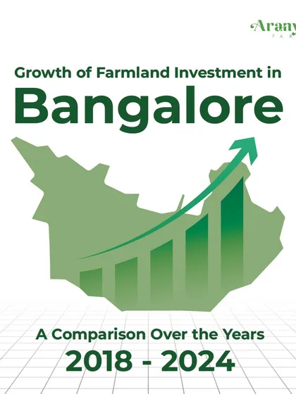 This graphic illustrates the significant growth of farmland investment in Bangalore between 2018 and 2024. It visually represents the upward trend and opportunity within this specific market.