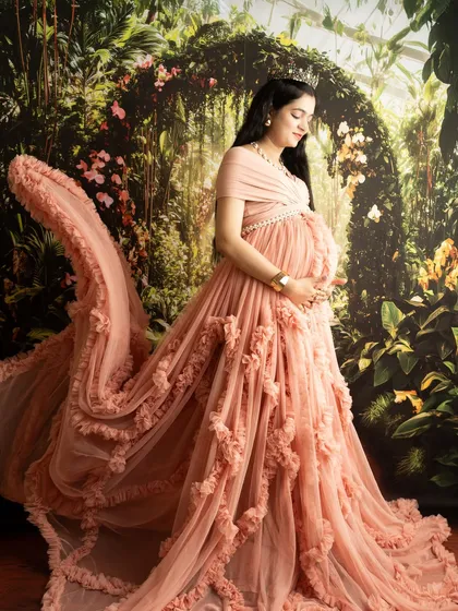 Capturing the movement of the gown is one of my specialties. This shot shows the dramatic flow of the fabric, adding a sense of magic and grandeur.