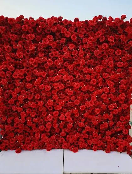 My floral walls are built to be impressive both indoors and outdoors. This all-red rose wall is a perfect example of a high-impact photo backdrop.