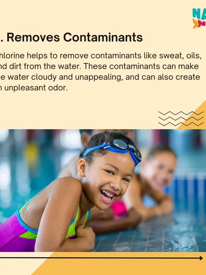 Reason #2: Chlorine helps remove contaminants like sweat, oils, and dirt from the water. This keeps the water clear and prevents unpleasant odors, making for a much more appealing swim.