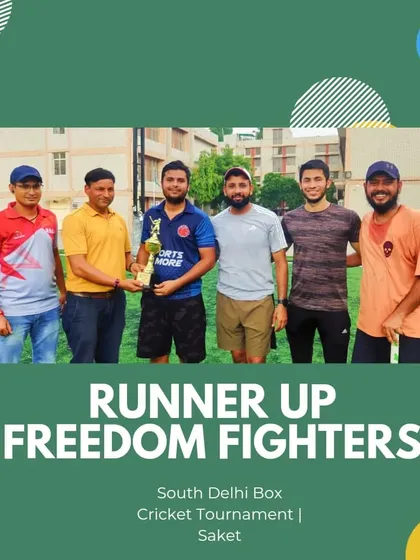 Congratulations to the Freedom Fighters, the runners up of the South Delhi Box Cricket Tournament. The competition was fierce, and they put up a great fight to the very end.