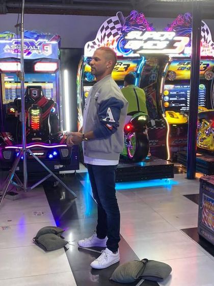 A behind-the-scenes look at Shikhar Dhawan on the set, wearing a G-Star RAW jacket and True Religion denims that I styled for the show's promo shoot.