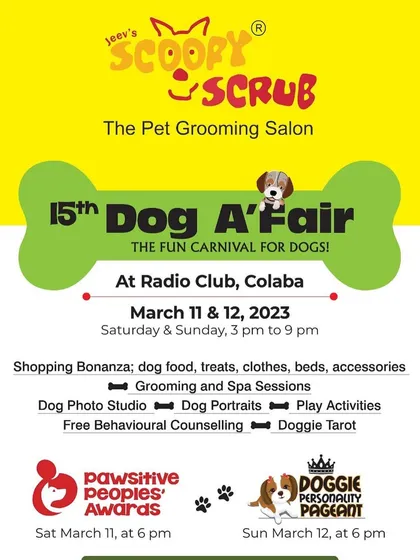 This poster for the 15th Dog A'Fair in Mumbai highlights our role as official grooming partners. These carnivals are packed with activities, including grooming and spa sessions for all visiting dogs.