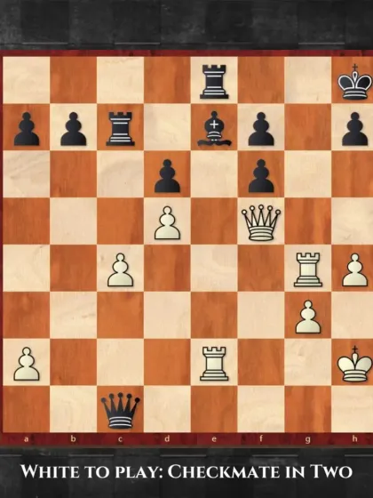 White has a clear path to victory here. Find the checkmate in two moves. This puzzle helps in recognizing mating patterns.
