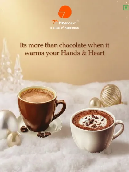 When you need a warm hug in a mug, our hot chocolate is the answer. This image showcases two of our popular styles: a classic smooth hot chocolate and a richer version topped with whipped cream and chocolate shavings, perfect for a cozy winter day.