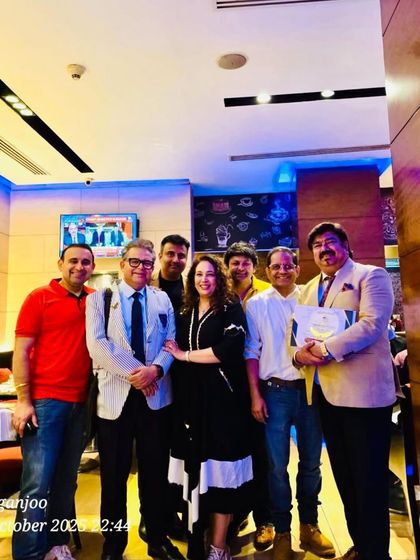 A candid moment with colleagues after a long but fulfilling day of learning at Aestheticon 2025.