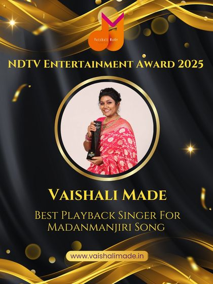 I am honored to be recognized with the NDTV Entertainment Award for Best Playback Singer for "Madanmanjiri." This award is a testament to my dedication, and I bring this same level of commitment to my students.