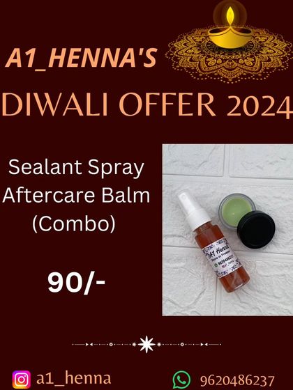 My aftercare combo, featuring both the sealant spray and the moisturizing aftercare balm. Using these together is the best way to protect and enhance your henna stain.