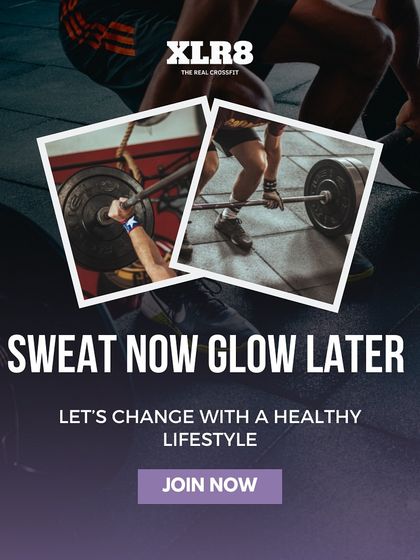 Sweat Now, Glow Later. A motivational graphic encouraging a healthy lifestyle change.