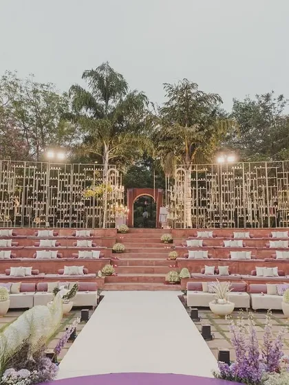 Amphitheater-style seating ensures every guest has a perfect view of the ceremony, making them feel connected to the moment.