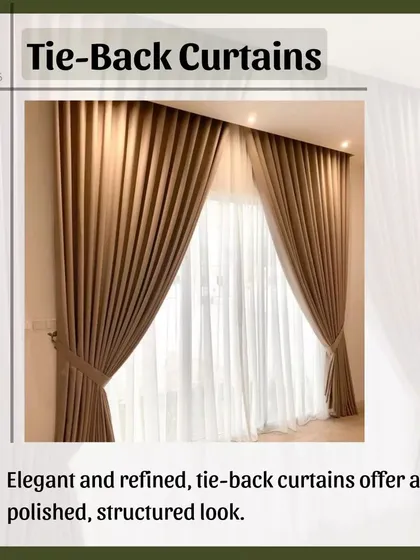 Tie-back curtains offer a polished and structured look. By holding the drapes open, they elegantly frame a window while allowing natural light to flood the room.