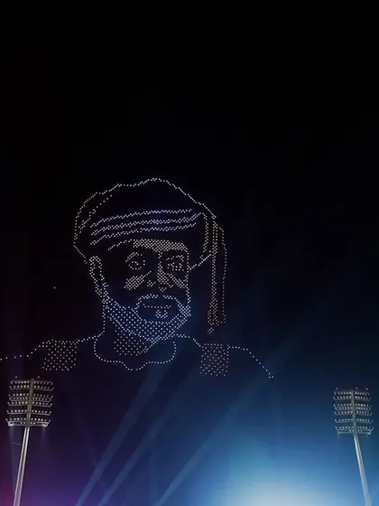 A portrait formation from our show in Oman. We can create detailed and recognizable figures, making our shows perfect for honoring important personalities or cultural icons.