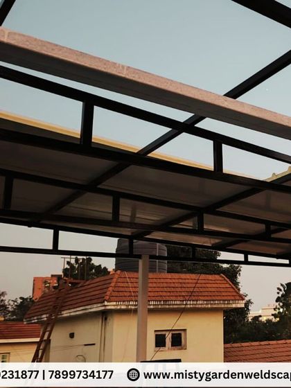 Another view of the puff sheet pergola ceiling. This type of insulated roofing is perfect for creating a comfortable outdoor space that can be enjoyed even on hot sunny days.