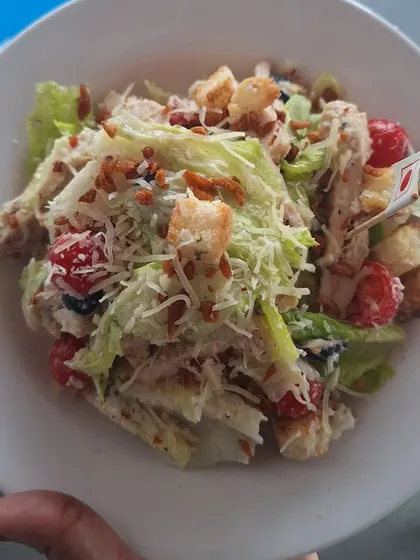 A fresh and delicious Caesar salad from Purple Martini, a beautiful seaside restaurant in Goa.