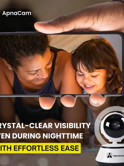 This image highlights the crystal-clear visibility of our indoor camera, even during nighttime. HD quality ensures you can see every detail effortlessly.