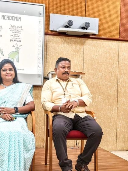 Seated with my host, Prof. Dr. Vino Sundararajan, at VIT. His team's hospitality was impeccable and made the entire experience wonderful.